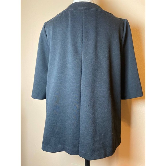 JM Collection Women's Black Button 3/4 sleeve Blazer Jacket Medium - Picture 2 of 5